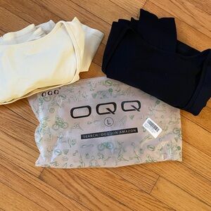 OQQ Two Square neck long sleeve women’s large